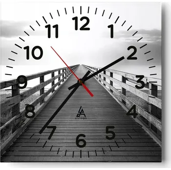 Hodiny Kuchyňské nástěnné hodiny 30x30 Krajina Skleněné hodiny do obýváku Moderní Tiché