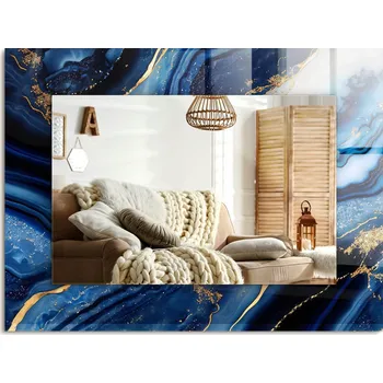 Zrcadlo Dekorativní nástěnné zrcadlo s potiskem Abstraktní umění mramoru 80x60 cm