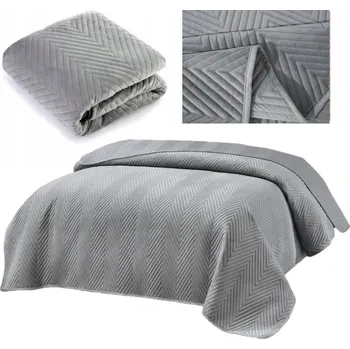 Přehoz na lůžko VELUROVÝ PŘEHOZ NA POSTEL 200x220 cm PROŠÍVANÝ KRYT VELVET MĚKKÁ DEKA