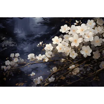 Plakát Plakát Bílé Květy v Zahradě bez rámu 91,5 x 61 cm