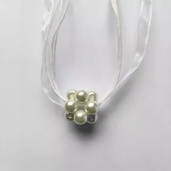 Souprava šperků Bílá perlová kulička s náušnicemi