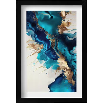 Obraz Nástěnný obraz v černém rámu dekorace interiéru Tekutá Abstrakce 20x30 cm