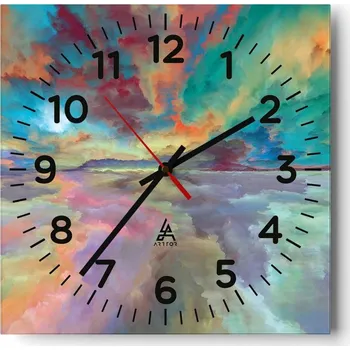 Hodiny Nástěnné hodiny do obýváku 40x40 Abstrakce Tiché hodiny Skleněné hodiny Bez hlučnosti