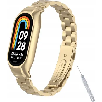 Náramek Bransoleta mi band 8 ZŁOTA pro Xiaomi 15mm zlatý