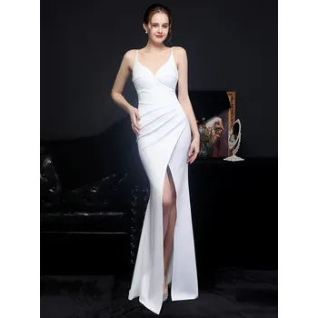 Dámské šaty Večerní šaty dlouhé Sequins SQ1228 Barva: Bílá, Velikost: M