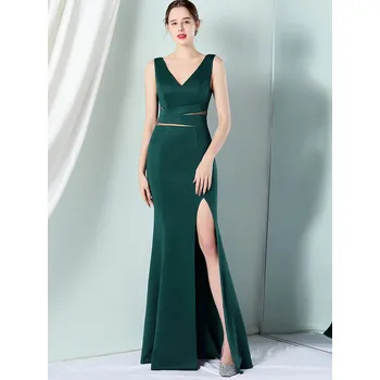 Dámské šaty Sexy dlouhé šaty na svatbu Sequins SQ1161 Barva: Zelená, Velikost: 2XL