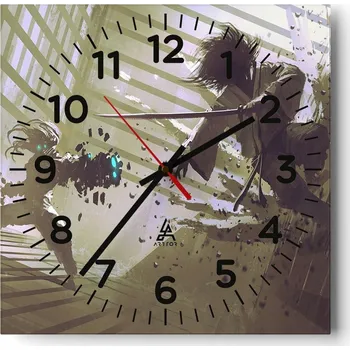 Hodiny Nástěnné hodiny do obýváku 40x40 Fantasy Tiché Skleněné hodiny Bez Hlučnosti