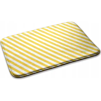Koberec Koberec Hustý kobereček do pokoje, ložnice - žluté šikmé pruhy 75x45 cm