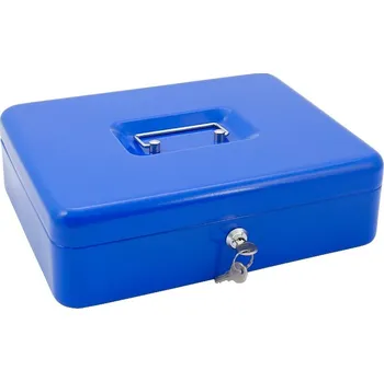 Trezor Pokladní kazeta 30x24x9 cm se zámkem na klíč – trezor na mince, bankovky a peníze