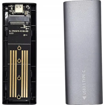 Příslušenství pro datový nosič Pouzdro / Adaptér pro SSD disk M.2 NVMe a NGFF, USB-C, USB 3.1