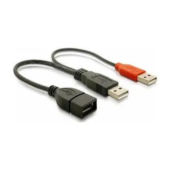 Kabel do PC Delock Napájecí kabel USB A samice z 2xUSB A samec. délka 22,5 cm