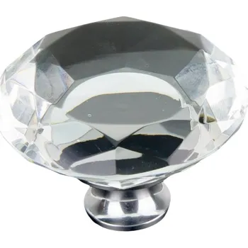 Nábytkové kování NÁBYTKOVÁ ÚCHYTKA LEA KŘIŠŤÁL KULATÁ CHROMOVÁ