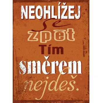 Obraz Cedule Neohlížej se zpět tím směrem nejdeš