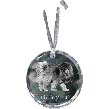 Vánoční dekorace Tibetská doga, Tibetský mastif - křišťálová vánoční koule s fotografií, fotky