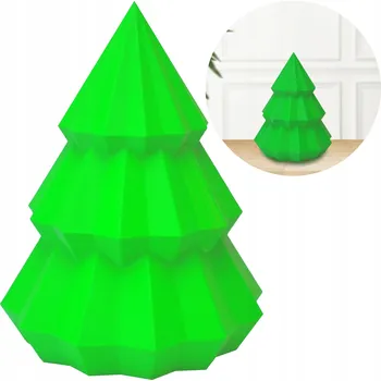 Vánoční dekorace VÁNOČNÍ DEKORACE STROMEČEK S LED SVĚTLEM 12CM ZELENÝ