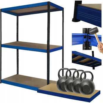 Dílenský regál Kovový regál do garáže a skladu HELIOS 106x120x45 cm, 3 police, nosnost 400 kg