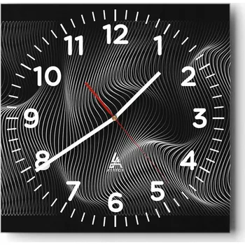 Hodiny Nástěnné hodiny do obýváku 40x40 3D Tiché hodiny na skle Stylové