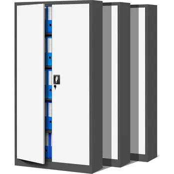 Šatní skříň 3x Kovová lékařská kancelářská Skříň GDPR JAN NOWAK JAN 185 antracitově bílá