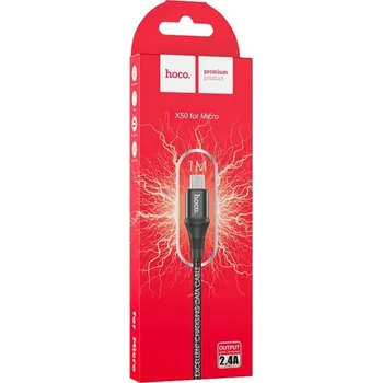 Datový kabel Kabel Hoco USB - microUSB typ B 1 m černý