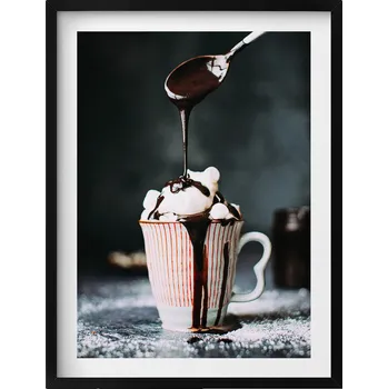 Obraz Nástěnný obraz dekorace interiéru Horká čokoláda - motiv do kuchyně 60x80 cm