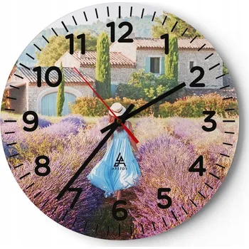 Hodiny Nástěnné hodiny do obýváku 40x40 Krajina Kulatý Skleněné hodiny Loft Tiché