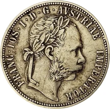 Stříbrná mince 1 zlatník František Josef I. Rakouská ražba 1886