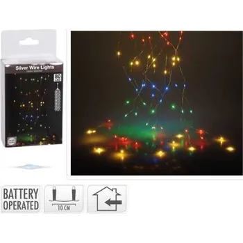 Vánoční dekorace Vánoční světýlka na stromeček, drátek, 80 LED, kolo