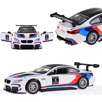 autíčko Hračka MSZ BMW M6 GT3 v měřítku 1:32 kovové sportovní auto světla zvuk