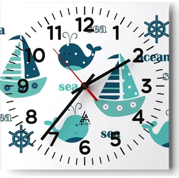 Hodiny Nástěnné hodiny do obýváku 40x40 Pro děti Tiché hodiny na skle Bez hlučný