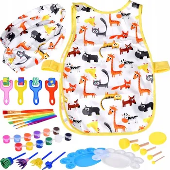 kreativní sada Hračka Jokomisiada ZA4422 sada barev se zástěrou 27 dílů