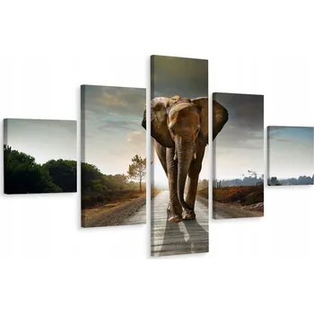 Obraz Vícedílný obraz SLON Safari Krajina Dekorace 3D 150x90