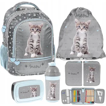 ŠKOLNÍ SADA PASO KOČKA – BATOH, VAK, PENÁL, LAHEV NA PITÍ, SVAČINOVÝ BOX – PRO NI