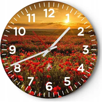 Hodiny Kuchyňské nástěnné hodiny 30x30 Krajina Moderní Skleněné hodiny do obýváku Tiché