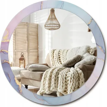 Zrcadlo Kulaté dekorativní zrcadlo na zeď do domu, kanceláře, abstraktní design, průměr 90 cm