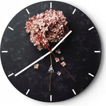 Hodiny Nástěnné hodiny do kuchyně 30x30 Květina Skleněné hodiny do obýváku Loft Tiché