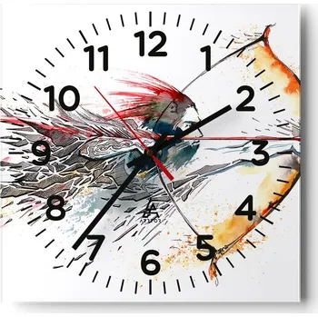 Hodiny Nástěnné hodiny do obýváku 40x40 Abstrakce Tiché hodiny Skleněné hodiny Bez hlučnosti