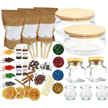 Sklenice Sada pro výrobu svíček DIY elegantní sklo 210 ml sklenice 120 ml