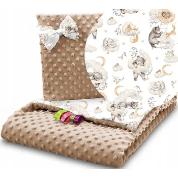 Dětská deka MINKY DEKA 75x100 cm SADA PROŠÍVANÁ A ZAVINOVAČKA POLŠTÁŘ BABYMAM