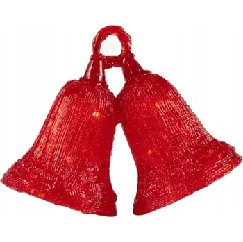 Vánoční dekorace ZVONKY LED VÁNOČNÍ DEKORACE VENKOVNÍ ILUMINACE ČERVENÁ 27x14x21 CM
