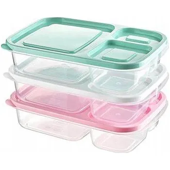 Dóza na potraviny NÁDOBA NA POTRAVINY DĚLENÁ 3 KS SADA OBĚDOVÝ BOX RŮZNÉ BARVY
