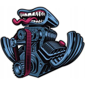 Obraz DEKORATIVNÍ NÁLEPKA na zeď MOTOR AUTA KRESLENÝ 50x43 TISK