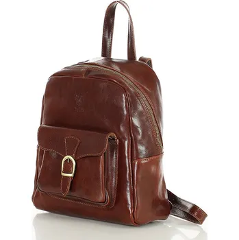 Sportovní batoh MARCO MAZZINI Hnědý elegantní dámský kožený batoh (PL67c) Velikost: ONE SIZE