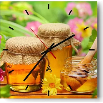 Hodiny Velké nástěnné hodiny 40x40 cm - Gastronomie - Skleněné hodiny - Tichý chod