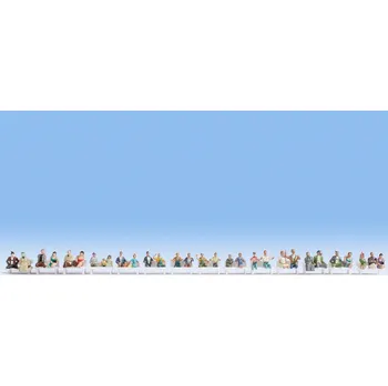 Modelová železnice H0 - Velký Set - 30 ks sedících cestujících bez nohou / NOCH 16050