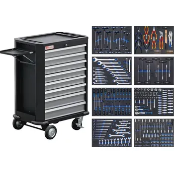 BGS 4050 Dílenský vozík vybavený, 296 ks nářadí, 8 zásuvek