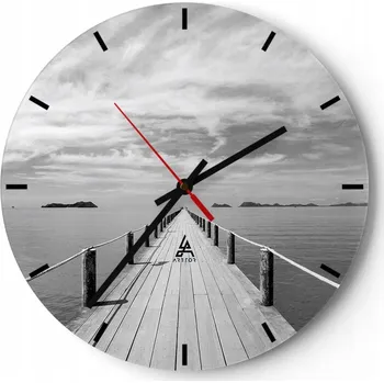 Hodiny Velké nástěnné hodiny 40x40 Krajina Skleněné hodiny Kulatý Tiché