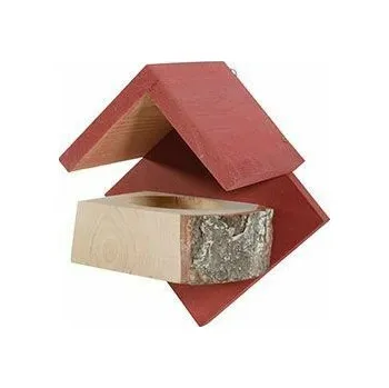 Pro ptáka Budka krmítko HUT dřevěná M červená Zolux