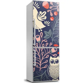 Fototapeta Samolepka / Fólie na ledničku - Kohout, slepice, sova - 70x190 cm