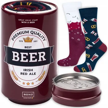 Pánské ponožky SOXO pánské ponožky - Pivo v plechovce - Irish Red Ale
