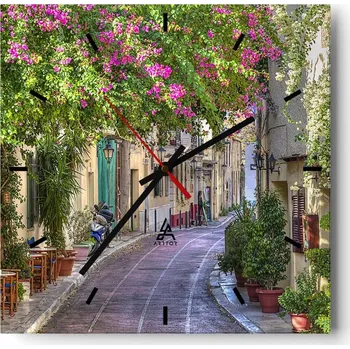 Hodiny Velké nástěnné hodiny 40x40 Architektura Skleněné hodiny Tiché